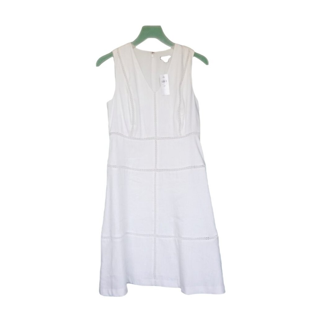 [NWT] Ann Taylor Petite Cutout Flare Dress, White, Size 2P
